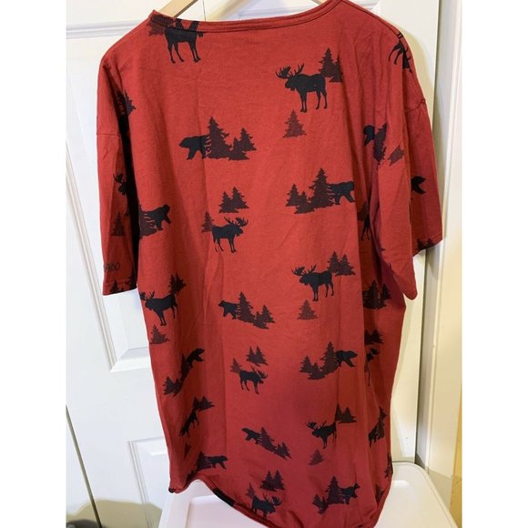VTG T SHIRT ANIMAL‎ PRINT PRAIRIE MOUNTAIN SZ XL Men’s Red - Picture 6 of 6